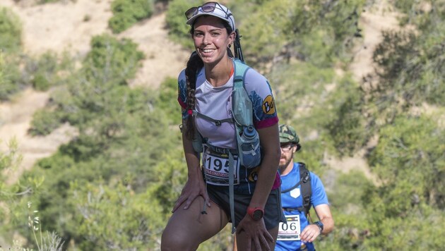 Natalie Christopher während des Atsas Mountain Race auf Zypern. Die 35-Jährige war leidenschaftliche Bergläuferin. (Bild: AP)