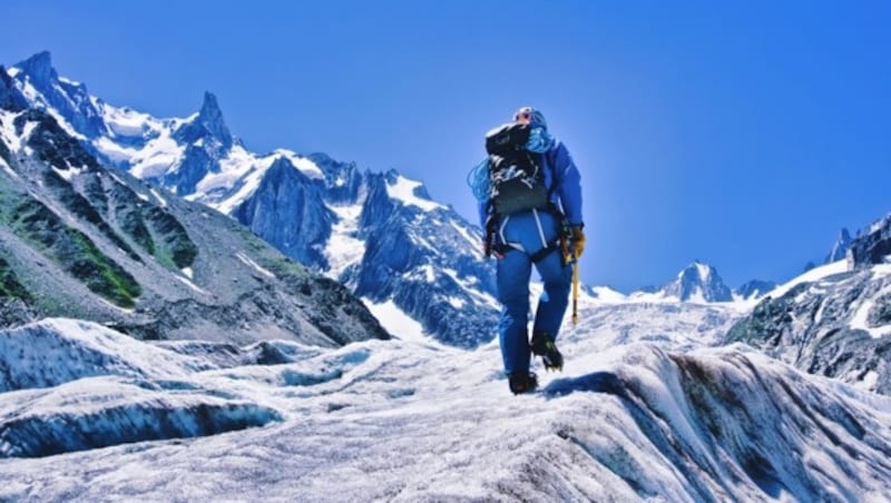 Unterwegs im Mer de Glace (Bild: Wallner Hannes/Kronenzeitung)