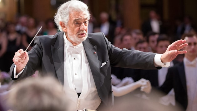 Dirigent Placido Domingo im Wiener Musikverein (Bild: APA/Georg Hochmuth)