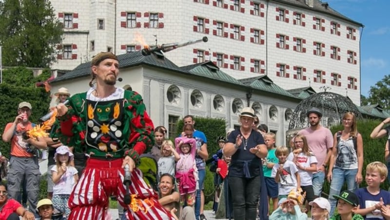 Gaukler Frowin verzauberte große und kleine Zuschauer. (Bild: Christian Forcher)