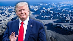 US-Präsident Donald Trump lässt von Grönland nicht ab. Dem Inselvolk reicht es jetzt. (Bild: Krone KREATIV/JOHN SONNTAG/NASA/AFP, AFP)