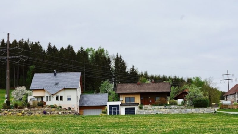 110kV-Leitung rückt schon jetzt im Mühlviertel an Wohnhäuser nahe heran. (Bild: Manfred Voith)