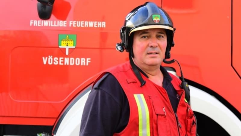 Friedrich Flasar, Kommandant der Freiwilligen Feuerwehr Vösendorf (Bild: Patrick Huber)