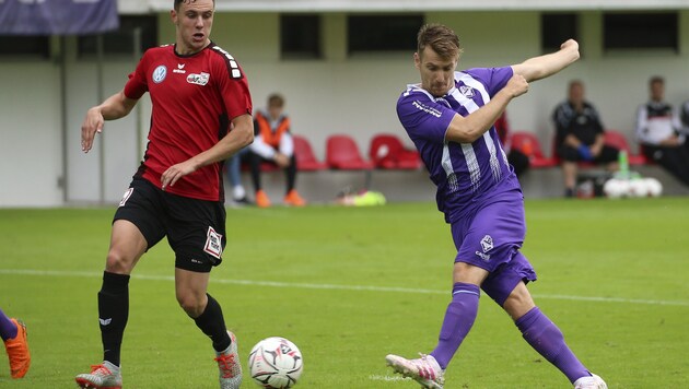 Austrias Marco Hödl (rechts) gelang gegen den FC Pinzgau ein Doppelpack. (Bild: Andreas Tröster/Kronen Zeitung)