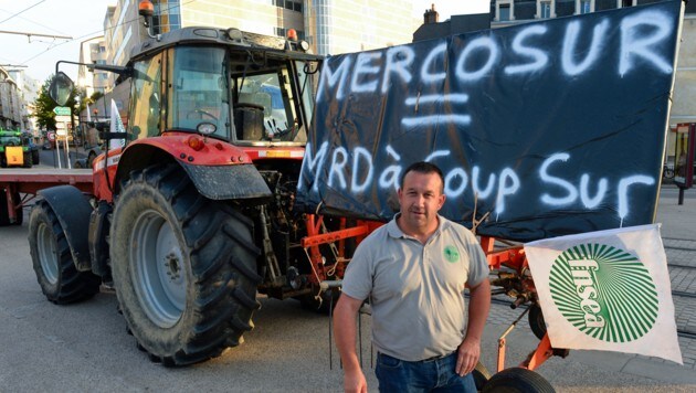 Protest gegen den EU-Mercosur-Pakt in Frankreich (Bild: APA/AFP/JEAN-FRANCOIS MONIER)