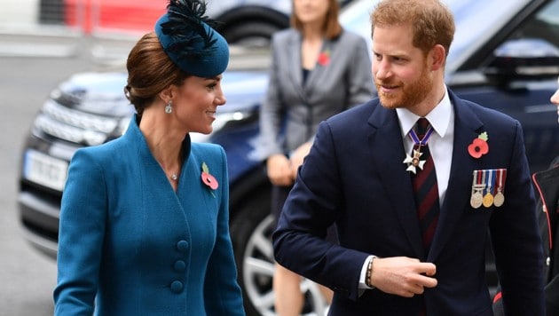 Herzogin Kate und Prinz Harry (Bild: AFP)