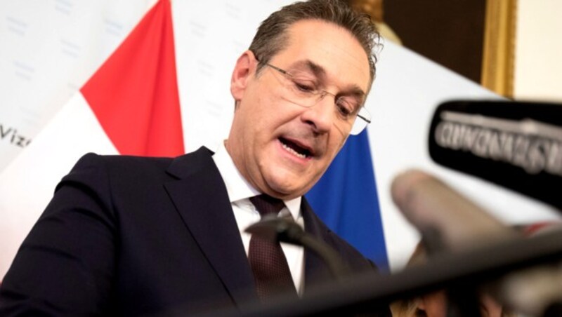 Heinz-Christian Strache bei seinem Rücktritt als Vizekanzler (Bild: AFP)