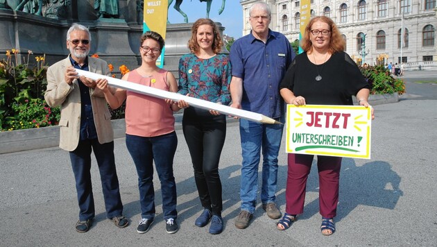 Österreichischer Schulterschluss zum Start des Klimavolksbegehrens (Bild: Klemens Groh)