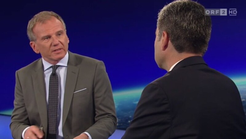 Wolfgang Peschorn (rechts im Bild) im Gespräch mit Armin Wolf (Bild: ORF)