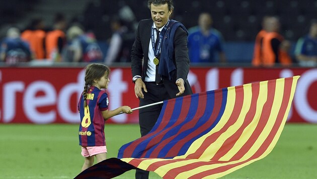 Luis Enrique und seine Tochter Xana im Jahr 2015 (Bild: AFP)