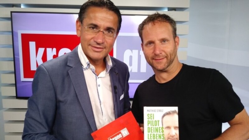 Moderator Gerhard Koller mit Matthias Strolz (Bild: krone.tv)