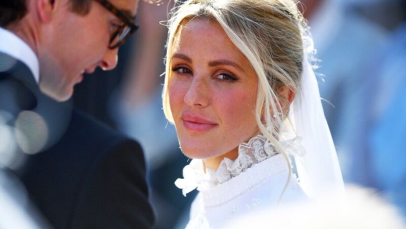 Überglücklich: Ellie Goulding und Caspar Jopling (Bild: AP)