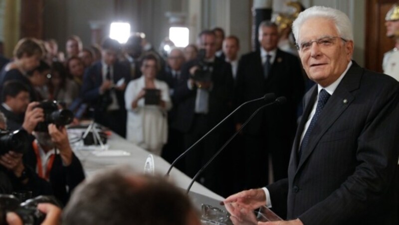 Italiens Präsident Sergio Mattarella (Bild: AP)