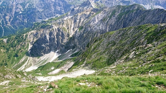 Der Bereich der Unfallstelle unterhalb des Kraxenkogels (Bild: Georg Horner)