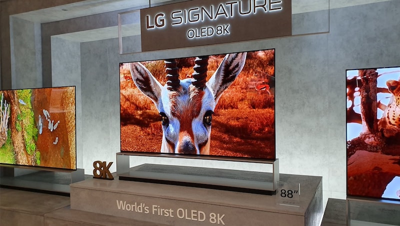 The South Korean TV giants Samsung and LG in particular have been touting 8K televisions for several years now. However, there is still hardly any such sharp content. (Bild: Dominik Erlinger)