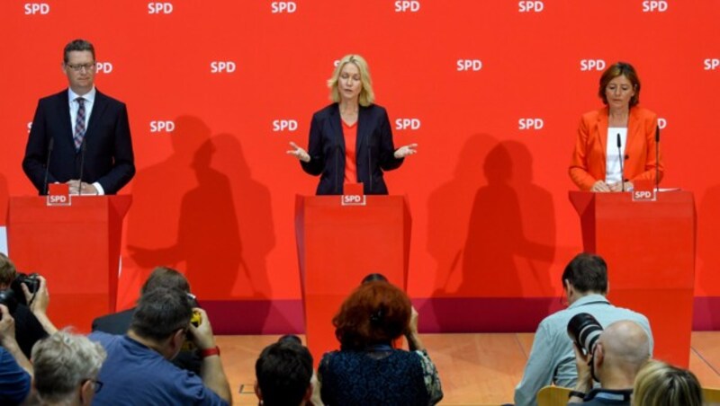 Thorsten Schäfer-Gümbel, Manuela Schwesig, Malu Dreyer (Bild: AFP or licensors)