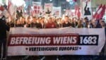 Eine Kundgebung der Identitären am 7. September 2019 in der Wiener Innenstadt (Bild: APA/EXPA/Michael Gruber)