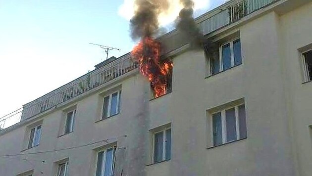 Bei einem Brand in dieser Wohnung in Wien-Hietzing starb eine 60-jährige Frau. (Bild: APA/STADT WIEN/FEUERWEHR)