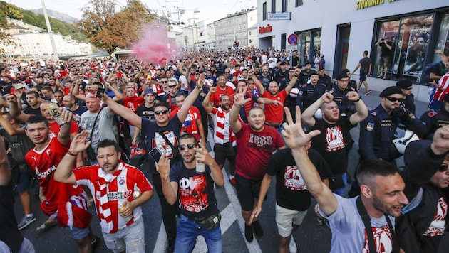 Einen Fanmarsch wie beim Qualifikationsspiel 2018 gegen Belgrad schließt die Polizei aus (Bild: Tschepp Markus)
