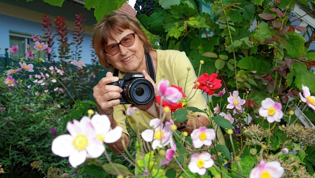 Roswitha Stetschnig geht mit ihrer Fotokamara schon seit Jahren in ganz Kärnten auf Jagd nach seltenen Hummelarten. (Bild: Uta Rojsek-Wiedergut)