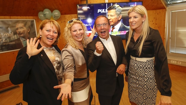 Gertraud Salzmann, Marlene Wörndl Peter Haubner und Tanja Graf traten bereits 2017 zur Wahl an. (Bild: MARKUS TSCHEPP)