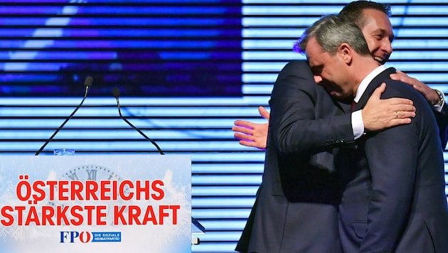 Hofer und Strache in gemeinsamen Tagen: FPÖ-Neujahrstreffen 2017 (Bild: APA/Barbara Gindl)