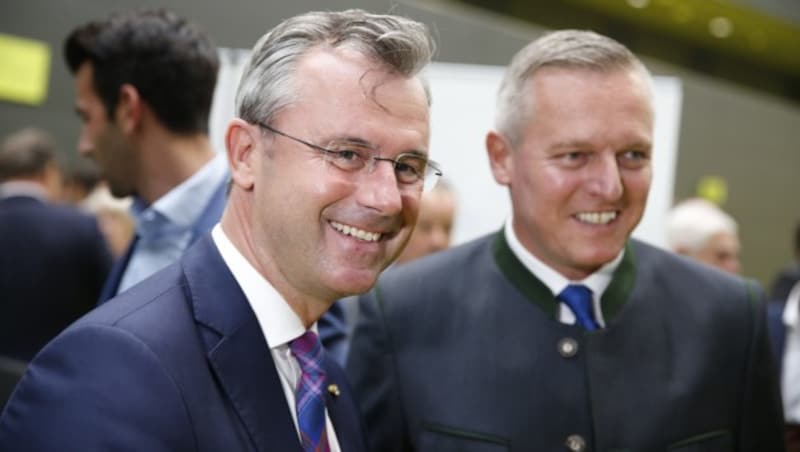 Norbert Hofer und der steirische FPÖ-Chef Mario Kunasek (Bild: APA/Erwin Scheriau)