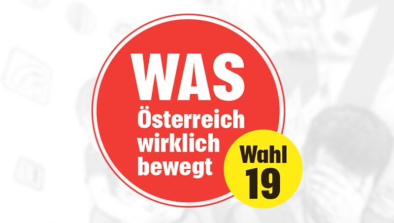 Was Österreich wirklich bewegt, wollte die „Krone“ wenige Wochen vor der Nationalratswahl wissen - und wie die Spitzenpolitik gedenkt, den wichtigsten Anliegen der Bevölkerung zu begegnen. (Bild: krone.at-Grafik)