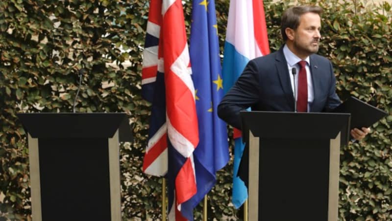 Xavier Bettel trat ohne Boris Johnson vor die Presse. (Bild: AP)