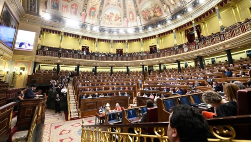 Das spanische Parlament in Madrid (Bild: APA/AFP/OSCAR DEL POZO)