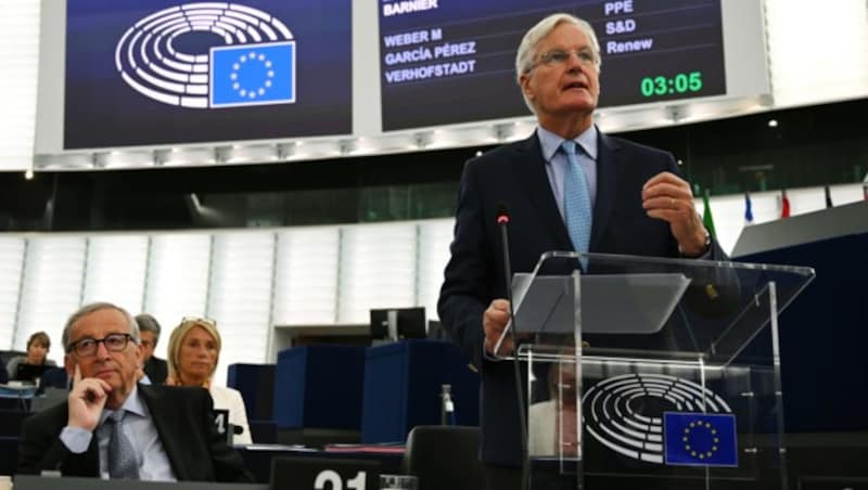 Der Brexit-Chefverhandler der EU, Michel Barnier, im EU-Parlament (Bild: AFP or licensors)