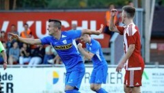 Grödig (im Bild Valdrin Kadrija) darf sich über ein Heimspiel im ÖFB-Cup freuen. (Bild: Tröster Andreas)