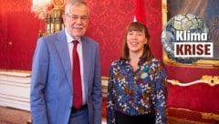 Bundespräsident Van der Bellen nimmt die österreichische „Fridays for Future“-Aktivistin Anika Dafert mit zum Klimagipfel der UNO. (Bild: APA/BUNDESHEER/CARINA KARLOVITS, krone.at-Grafik)