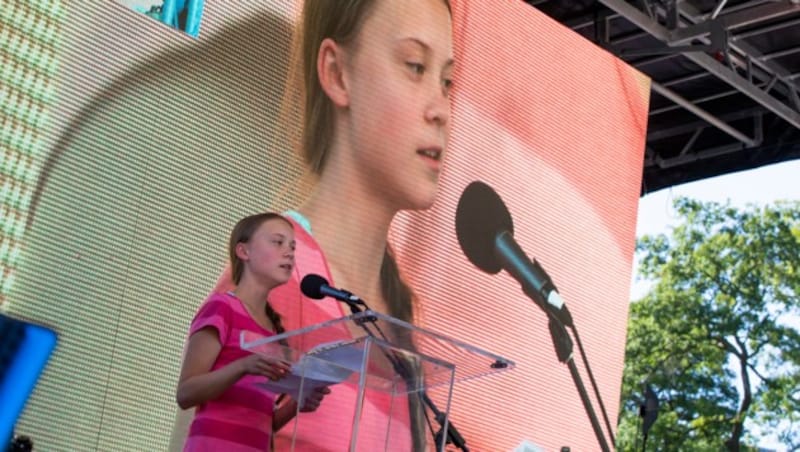 Greta Thunberg in New York (Bild: AP)