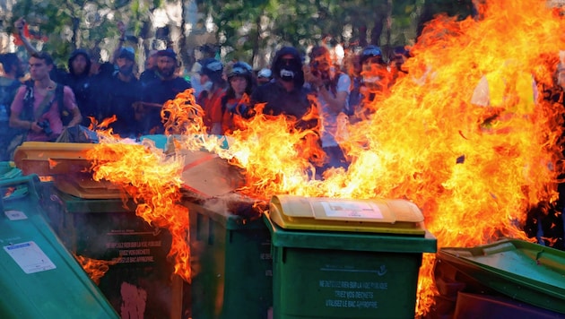 Aufnahme einer Klimademo in Paris (Bild: AFP)