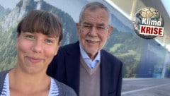 Anika Dafert mit Alexander Van der Bellen am UNO-Gipfel (Bild: Twitter/Anika Dafert)