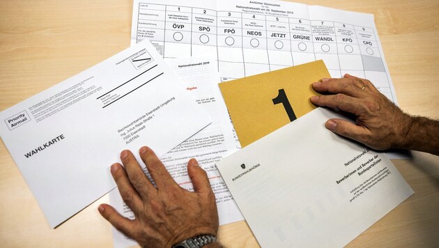 Wahlkarte für die Nationalratswahl 2019 (Bild: APA/Georg Hochmuth)