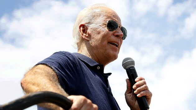 Joe Biden während eines Wahlkampfauftritts in Iowa (Bild: AP)