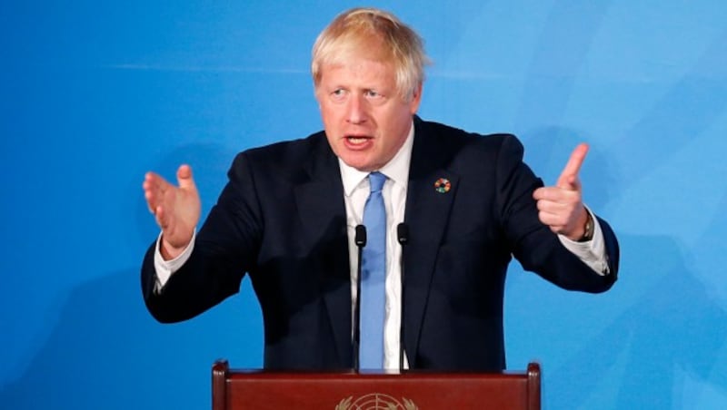 Das Höchstgerichtsurteil erreichte Premier Boris Johnson während seines Aufenthalts bei der UNO-Generalversammlung in New York. (Bild: AP)