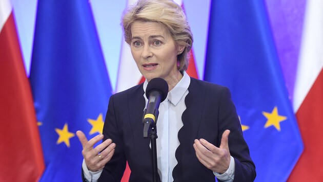 Die künftige EU-Kommissionspräsidentin Ursula von der Leyen (Bild: APA/AFP/Janek Skarzynski)