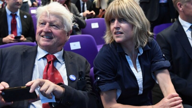 Stanley und Rachel Johnson, Vater und Schwester des britischen Premierministers (Bild: AFP)