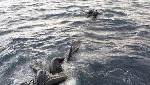Die Ertrunkenen hatten versucht, auf einem Schlauchboot über das Mittelmeer zu kommen. Das Foto soll die Reste davon zeigen. (Bild: Screenshot www.alithia.gr)