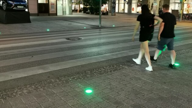 Signalleuchten von Insolulight sind in der Welser Fußgängerzone im Einsatz. (Bild: Insolulight)