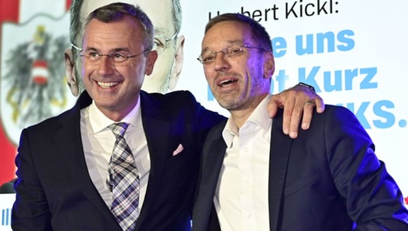 Norbert Hofer und Herbert Kickl (Bild: APA/HANS PUNZ)