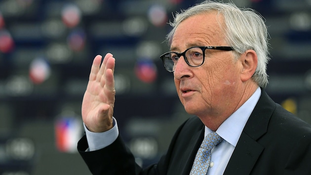 Jean-Claude Juncker wird die neue österreichische Bundesregierung wohl nicht mehr als EU-Kommissionschef erleben. (Bild: APA/AFP/FREDERICK FLORIN)