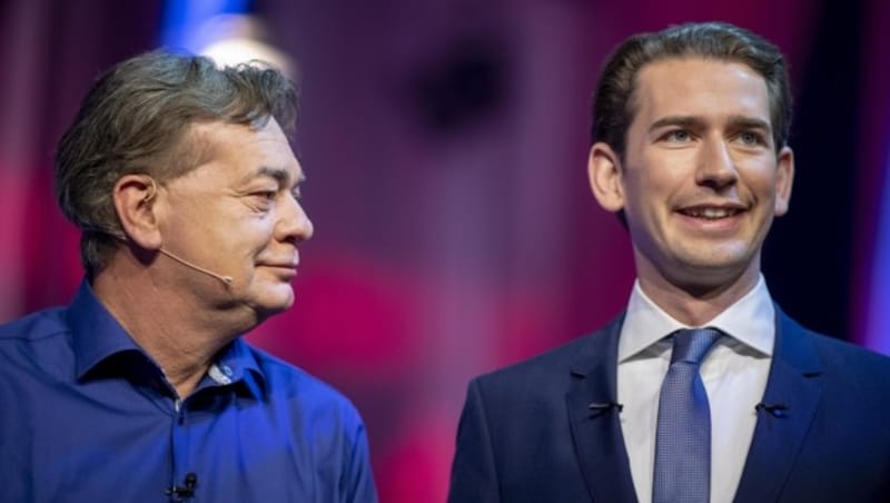 Werner Kogler, Sebastian Kurz (Bild: CHRISTIAN BRUNA)