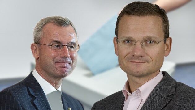 Teilen sich den Nachnamen und das Parteibuch: FPÖ-Chef Norbert und Steuerberater Wolf-Dieter Hofer. (Bild: Markus Wache, EPA, Privat)