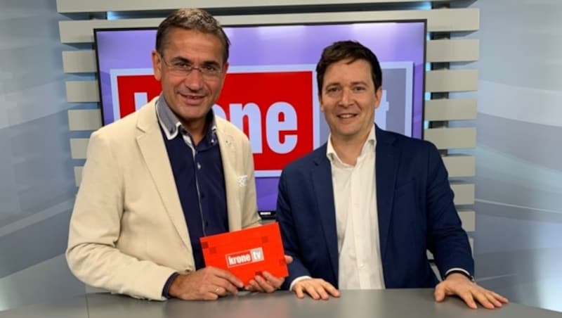 Gerhard Koller mit Markus Valtiner (Bild: krone.tv)