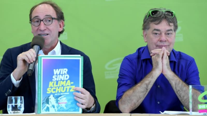 Johannes Rauch und Werner Kogler (Bild: APA/ROLAND SCHLAGER)
