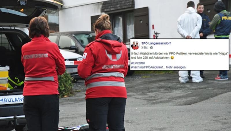 Die SPÖ Langenzersdorf brachte den Fünffachmord in Kitzbühel mit der FPÖ in Verbindung. (Bild: APA/ZOOM.TIROL, Screenshot/Facebook.com)